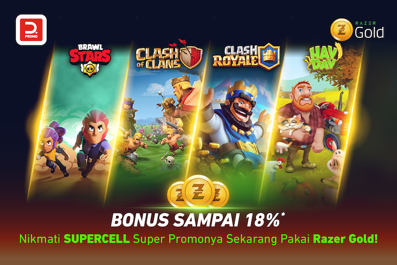 Nikmati SUPERCELL Super Promonya sekarang pakai Razer Gold!