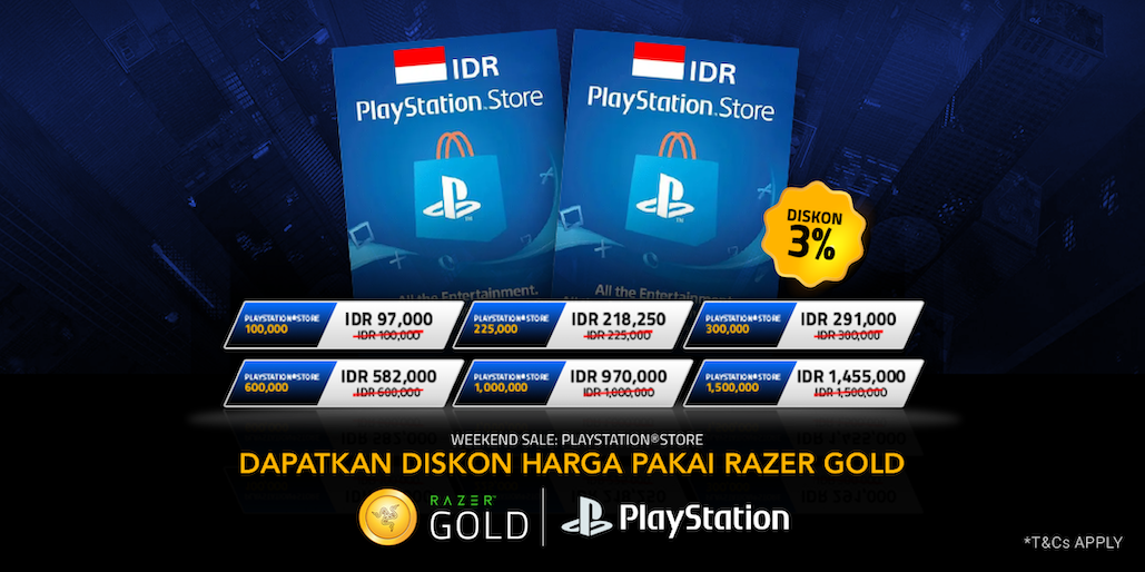Weekend Full Battle! Jajan Game PlayStation Diskon 3% pakai Razer Gold!