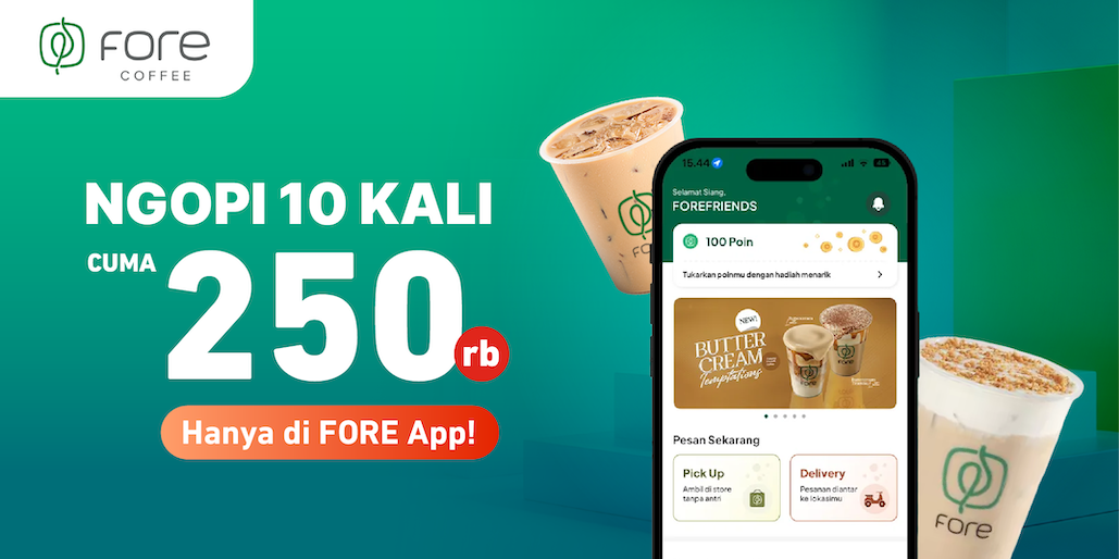Beli 10 Cup Hanya 250rb di Fore App!
