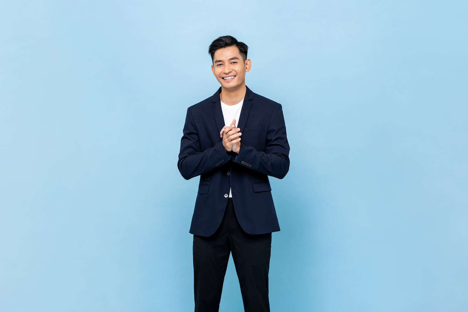 Tekstur Rib Top dan Blazer Navy - DOKU.Promo